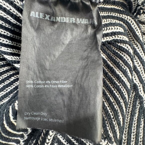 Alexander Wang Womens Tonal Striped Sweater Crop Size M Black White - Picture 6 of 10